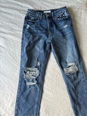 TNR High-Rise Distressed Dark Blue Jeans